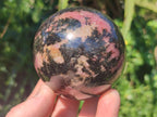 Polished Rhodonite Gemstone Spheres x 4 From Ambindavato, Madagascar - Toprock Gemstones and Minerals 