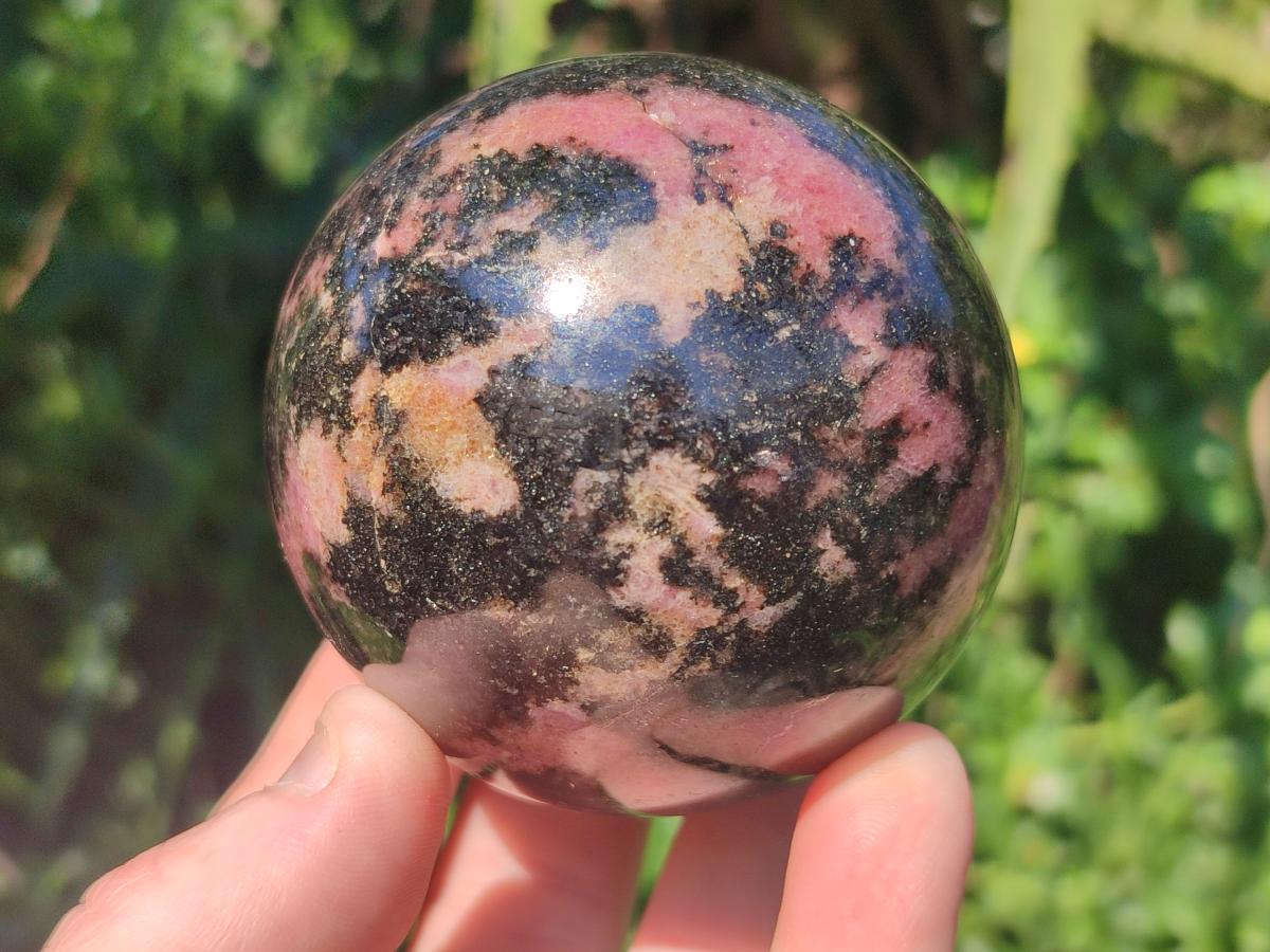 Polished Rhodonite Gemstone Spheres x 4 From Ambindavato, Madagascar - Toprock Gemstones and Minerals 
