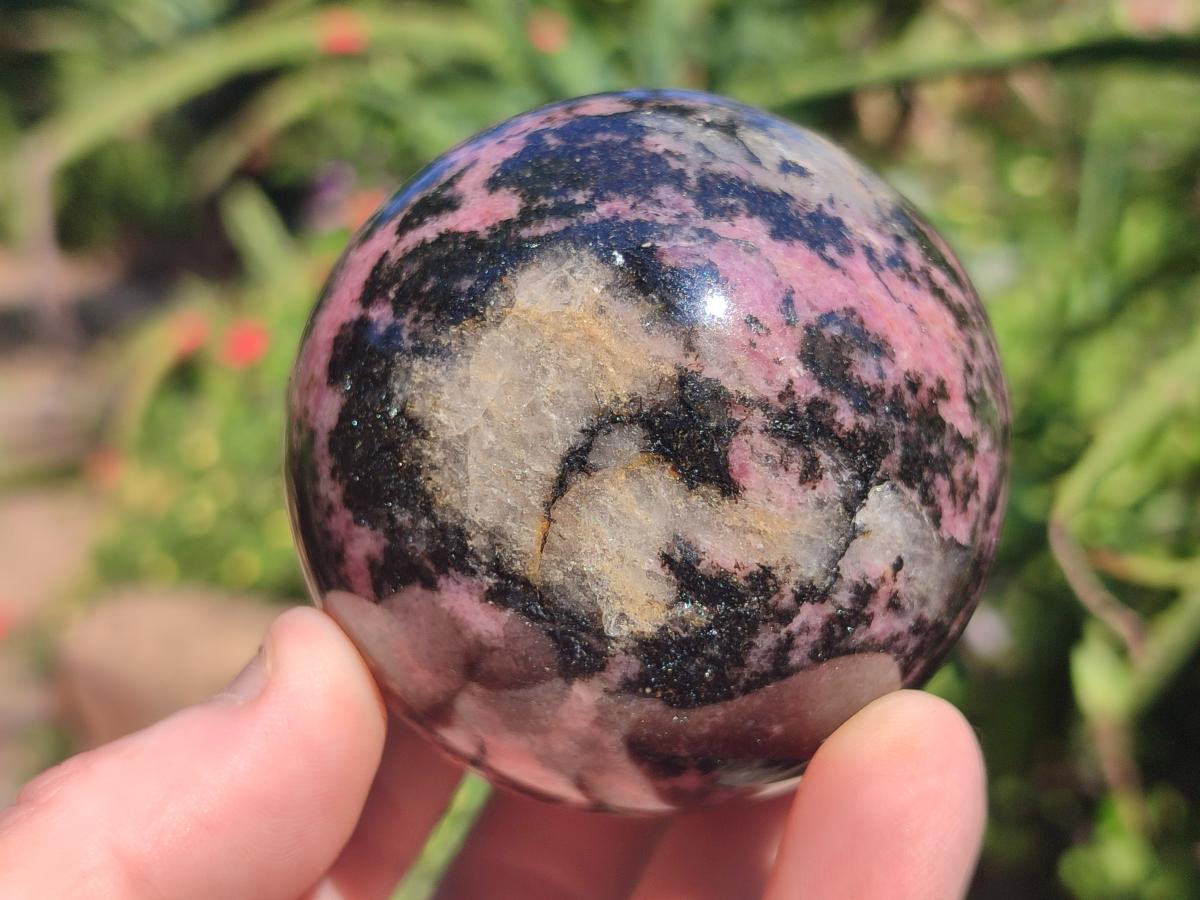 Polished Rhodonite Gemstone Spheres x 4 From Ambindavato, Madagascar - Toprock Gemstones and Minerals 