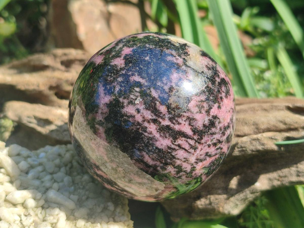 Polished Rhodonite Gemstone Spheres x 4 From Ambindavato, Madagascar - Toprock Gemstones and Minerals 