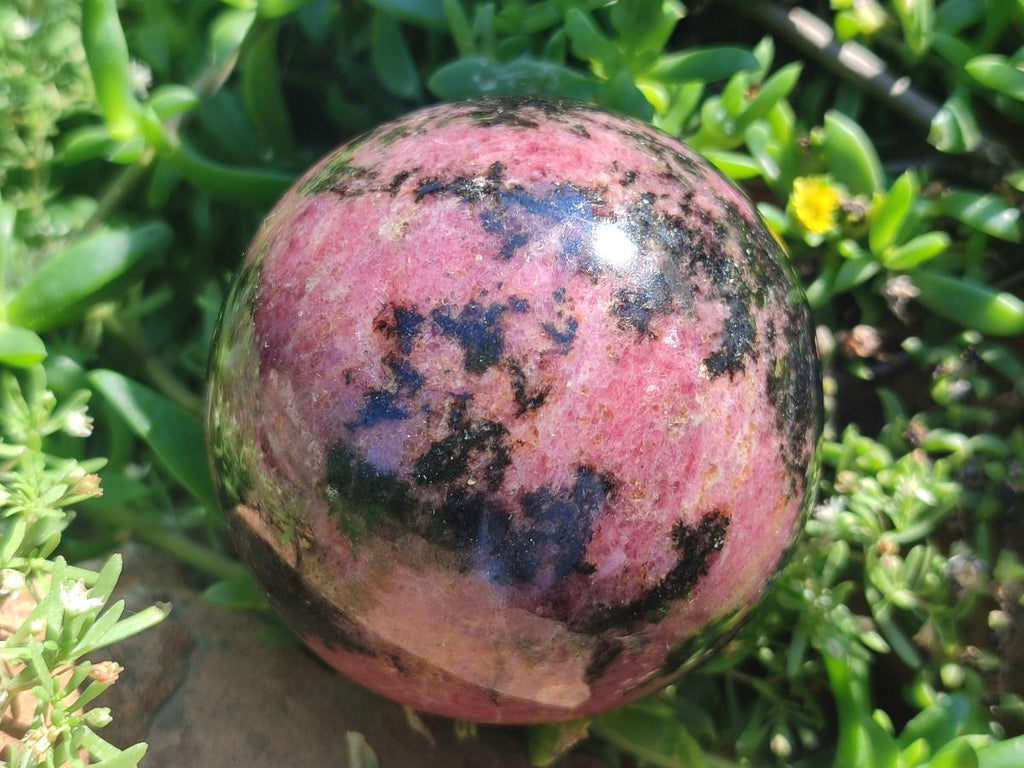 Polished Rhodonite Gemstone Spheres x 4 From Ambindavato, Madagascar - Toprock Gemstones and Minerals 