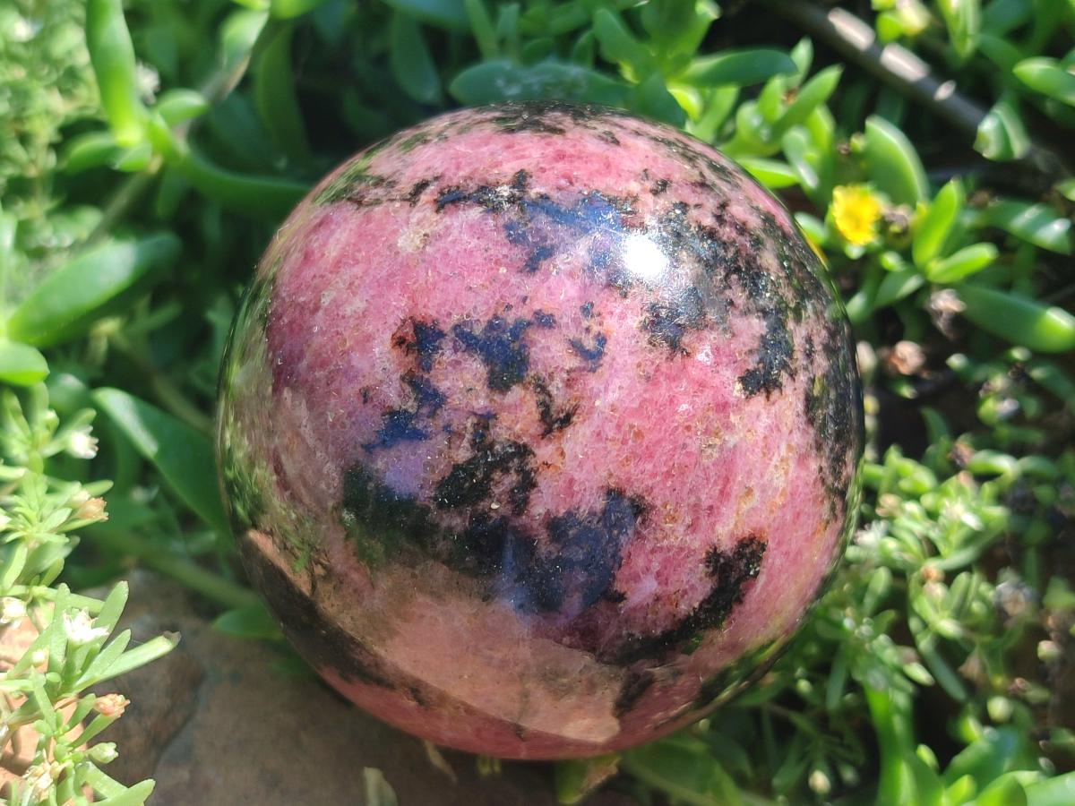 Polished Rhodonite Gemstone Spheres x 4 From Ambindavato, Madagascar - Toprock Gemstones and Minerals 