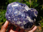 Polished One Side Silver Leaf Lepidolite Domed Nodules x 4 From Zimbabwe - Toprock Gemstones and Minerals 