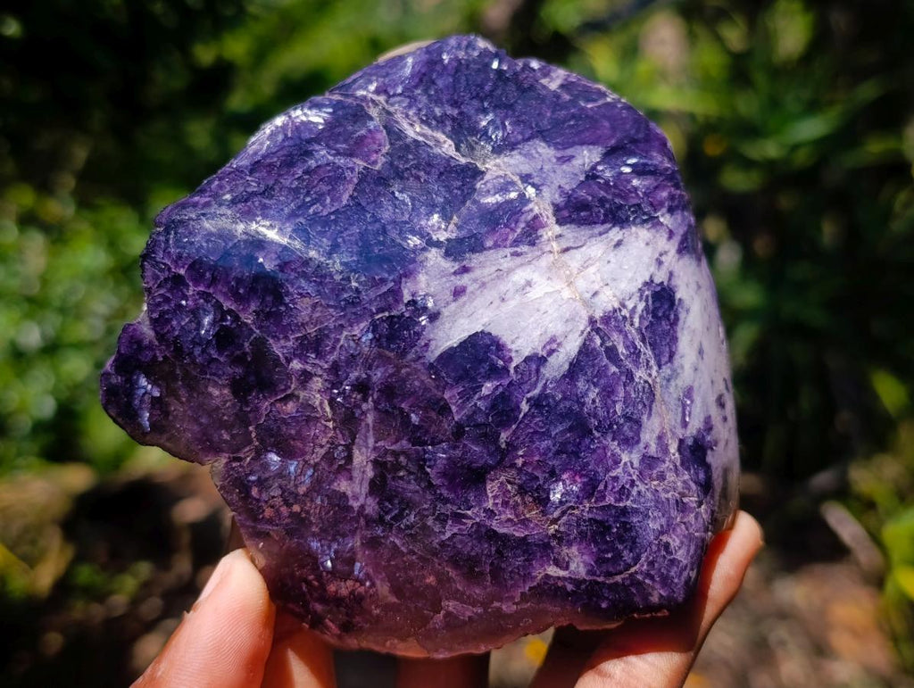 Polished One Side Silver Leaf Lepidolite Domed Nodules x 4 From Zimbabwe - Toprock Gemstones and Minerals 