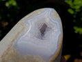 Polished and Natural Blue Lace Agate Standing Display Pieces x 2 From Nsanje, Malawi - Toprock Gemstones and Minerals 