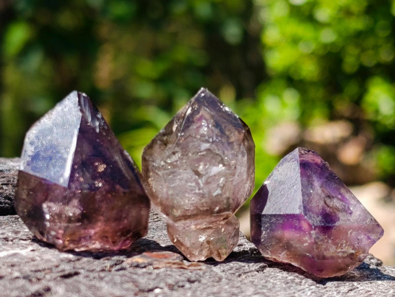 Natural Smokey Window Amethyst Crystals x 35 From Chiredzi, Zimbabwe - Toprock Gemstones and Minerals 