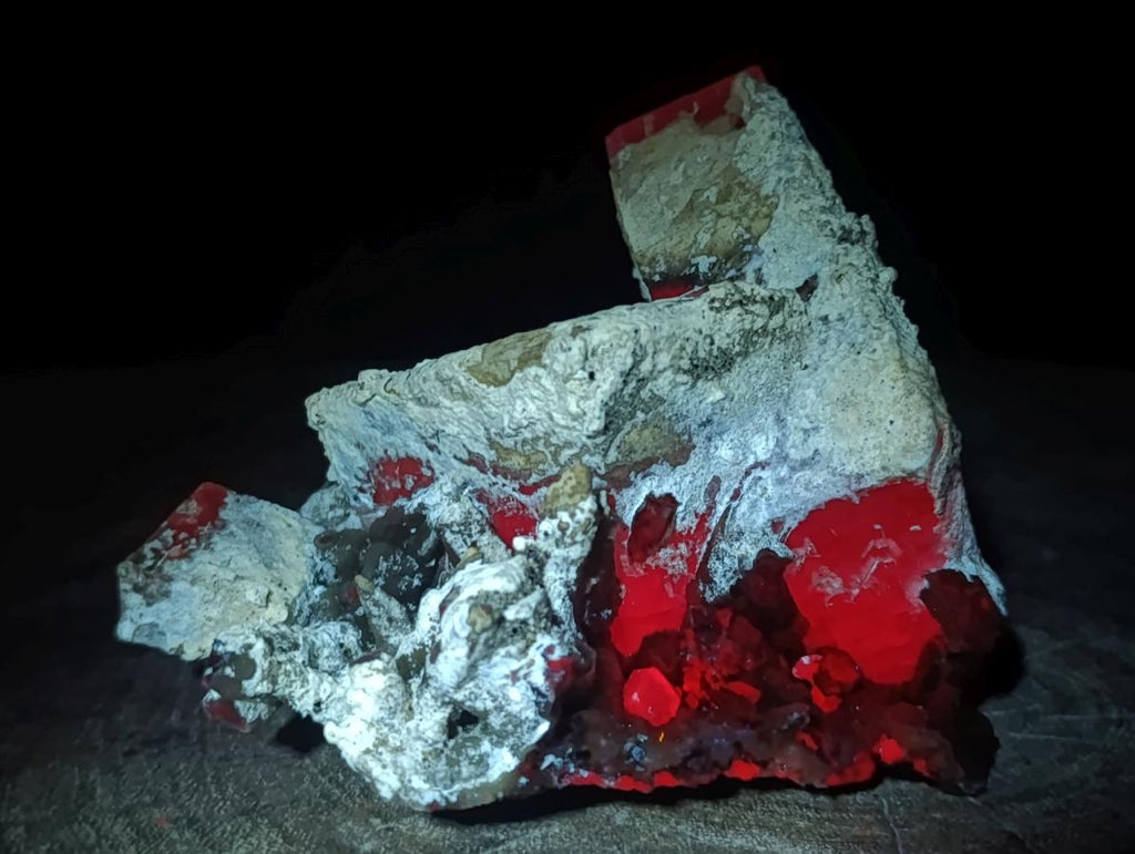 Natural Large Stacked Rhombohedral Calcite Specimens with Phosphorus Aragonite x 2 From Albert's Mountain, Lesotho - Toprock Gemstones and Minerals 
