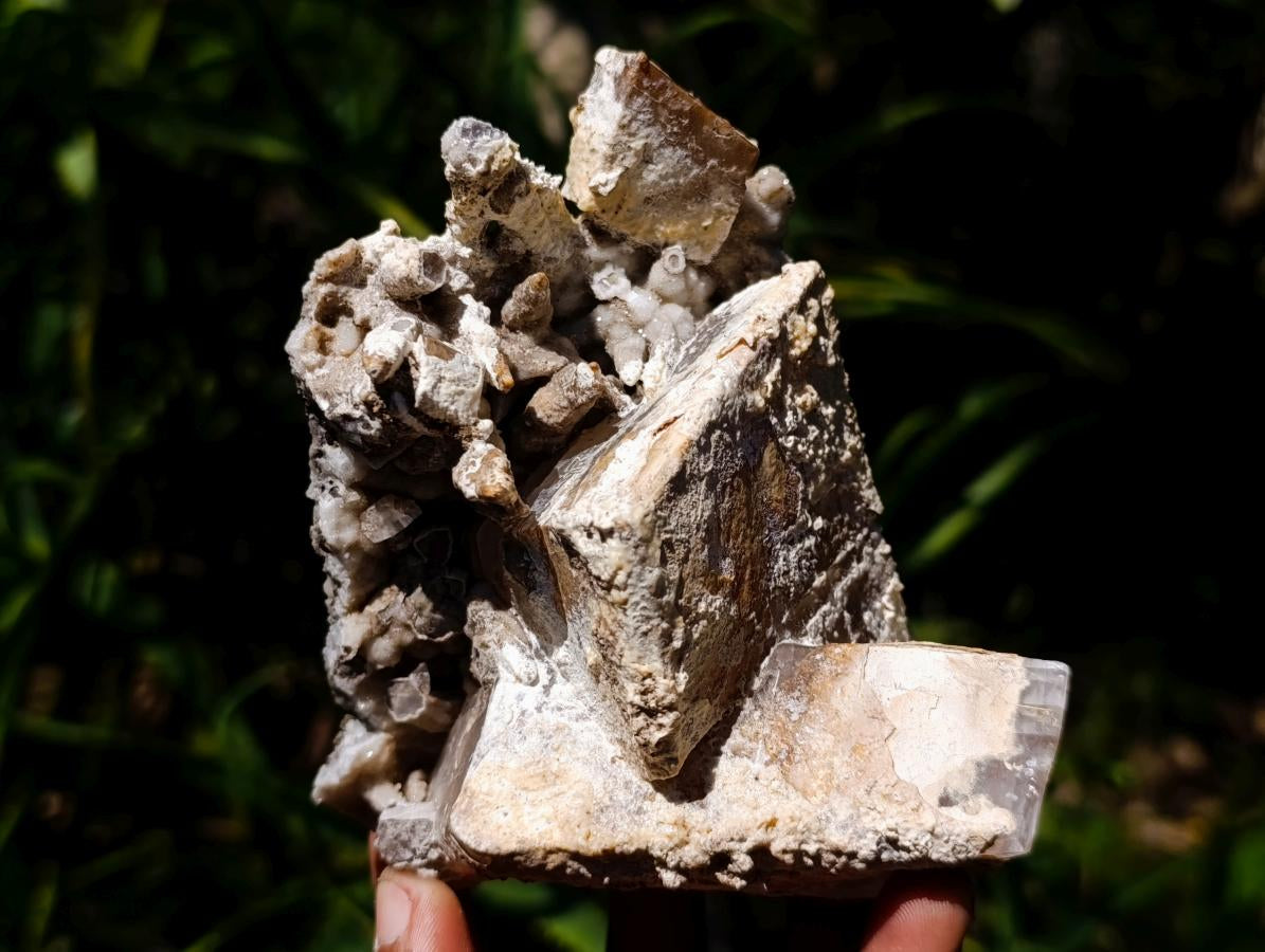 Natural Large Stacked Rhombohedral Calcite Specimens with Phosphorus Aragonite x 2 From Albert's Mountain, Lesotho - Toprock Gemstones and Minerals 