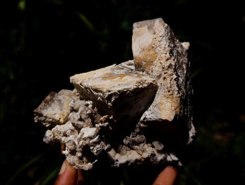 Natural Large Stacked Rhombohedral Calcite Specimens with Phosphorus Aragonite x 2 From Albert's Mountain, Lesotho - Toprock Gemstones and Minerals 