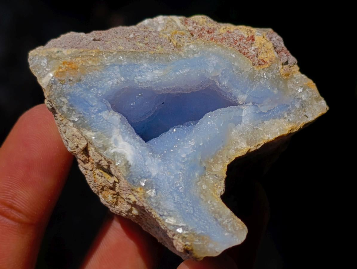 Natural Small Blue Lace Agate Geode Specimens x 35 From Nsanje, Malawi - Toprock Gemstones and Minerals 