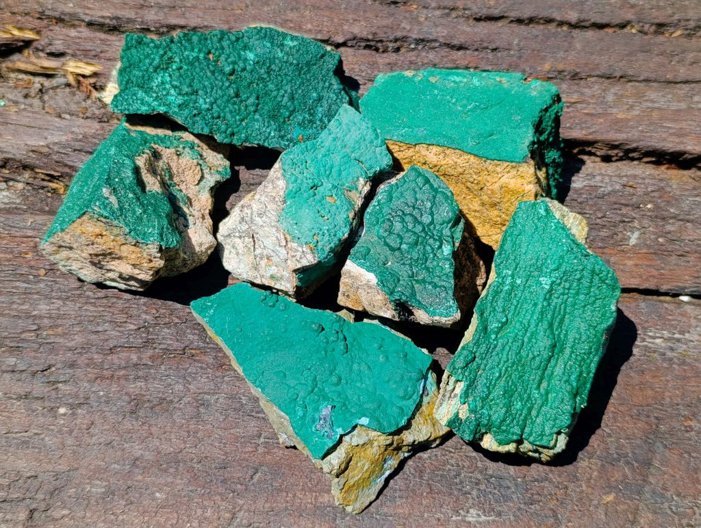 Natural Botryoidal Crystalline Malachite Specimens x 24 From Tenke Fungurume, Congo - Toprock Gemstones and Minerals 