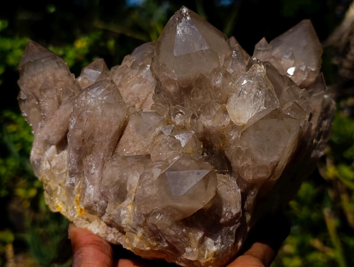 Natural Large Cascading White Phantom Smokey Luena Quartz Cluster x 1 From Luena, Congo - Toprock Gemstones and Minerals 