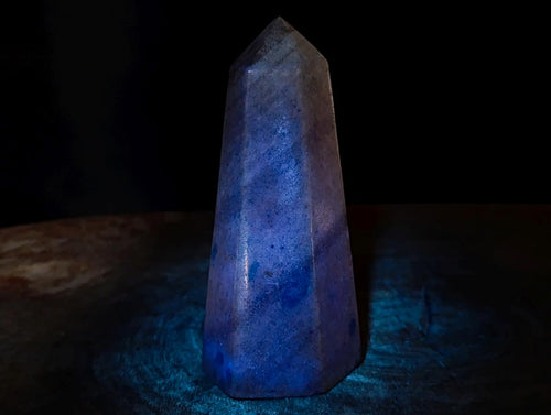 Polished Blue Spotted Spinel in Quartz Display Crystals x 4 From Madagascar - Toprock Gemstones and Minerals 