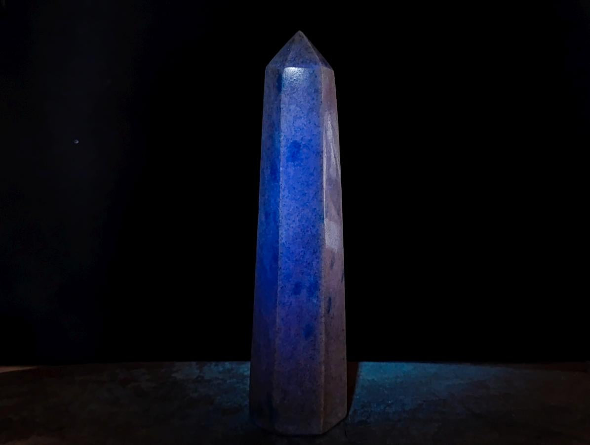 Polished Blue Spotted Spinel in Quartz Display Crystals x 4 From Madagascar - Toprock Gemstones and Minerals 