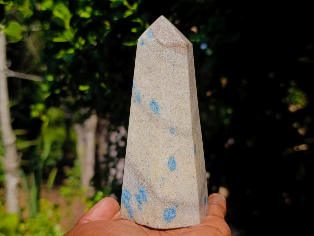 Polished Blue Spotted Spinel in Quartz Display Crystals x 4 From Madagascar - Toprock Gemstones and Minerals 