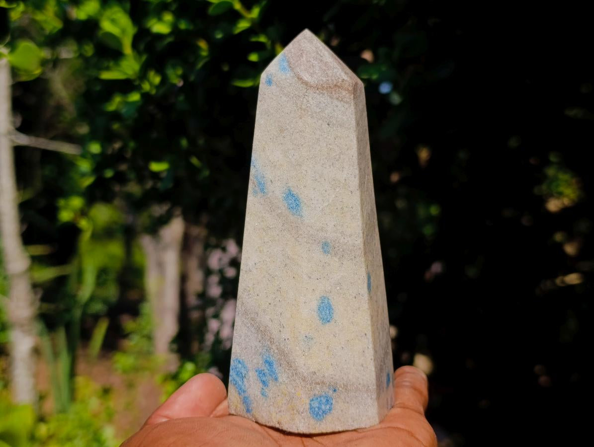 Polished Blue Spotted Spinel in Quartz Display Crystals x 4 From Madagascar - Toprock Gemstones and Minerals 