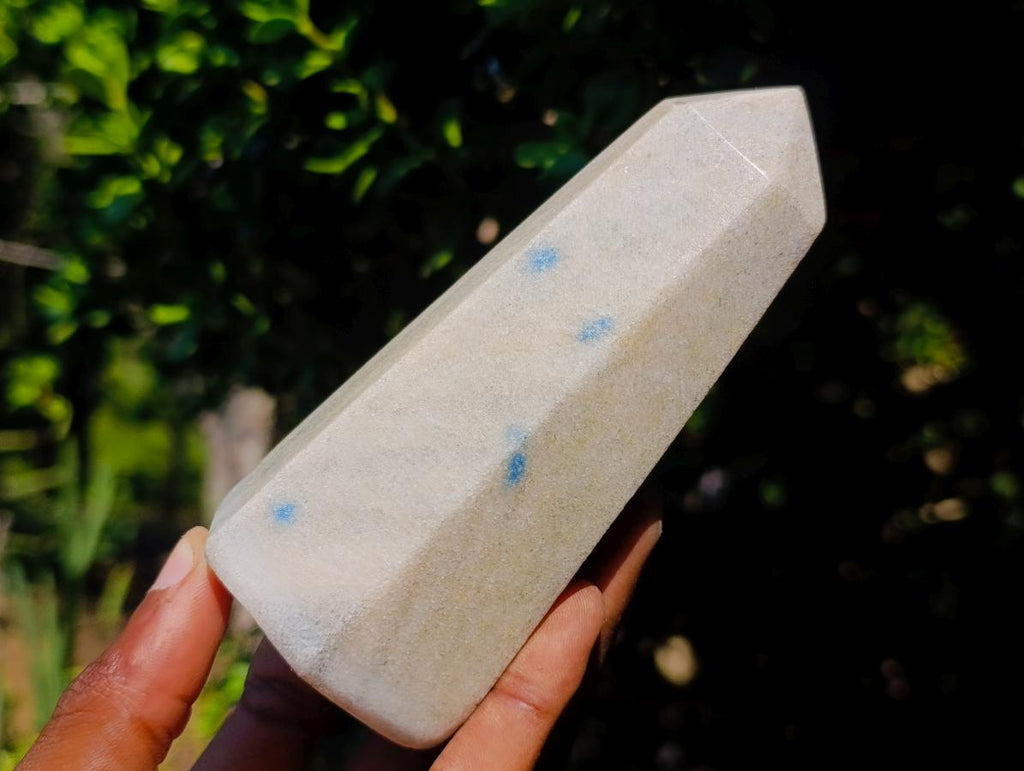 Polished Blue Spotted Spinel in Quartz Display Crystals x 4 From Madagascar - Toprock Gemstones and Minerals 
