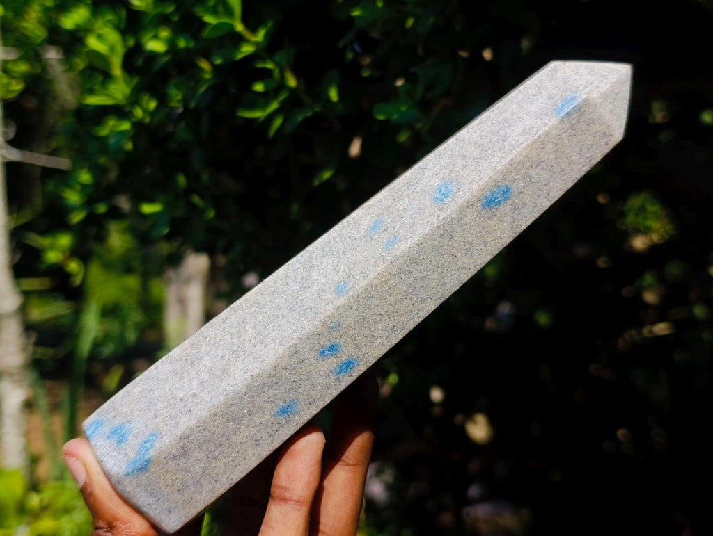 Polished Blue Spotted Spinel in Quartz Display Crystals x 4 From Madagascar - Toprock Gemstones and Minerals 