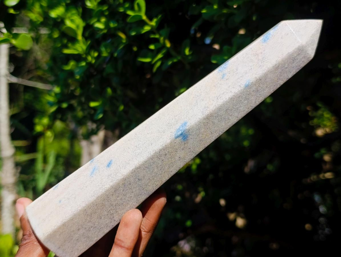Polished Blue Spotted Spinel in Quartz Display Crystals x 4 From Madagascar - Toprock Gemstones and Minerals 