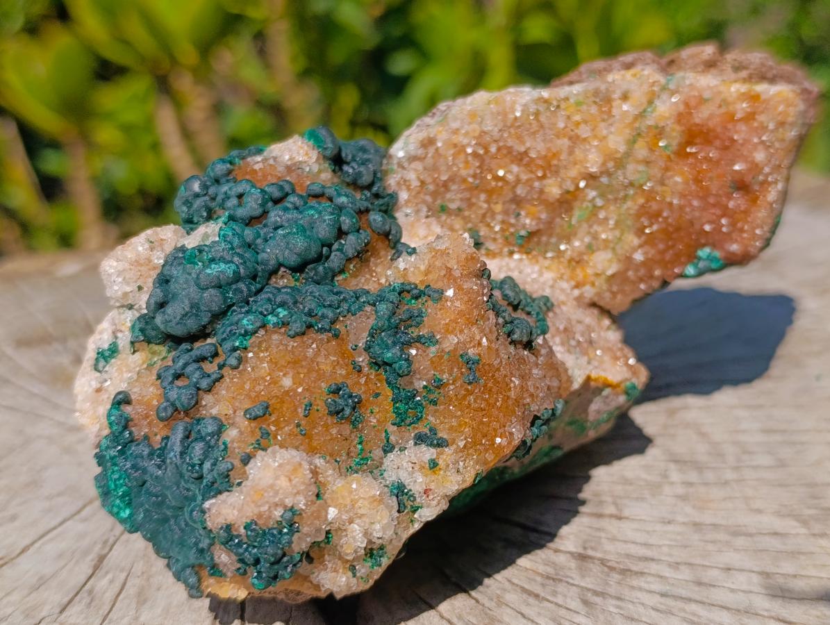Natural Ball Malachite Specimen with Crystalline Quartz on Dolomite Matrix x 2 From Mindingi Mine, Kambove, Congo - Toprock Gemstones and Minerals 