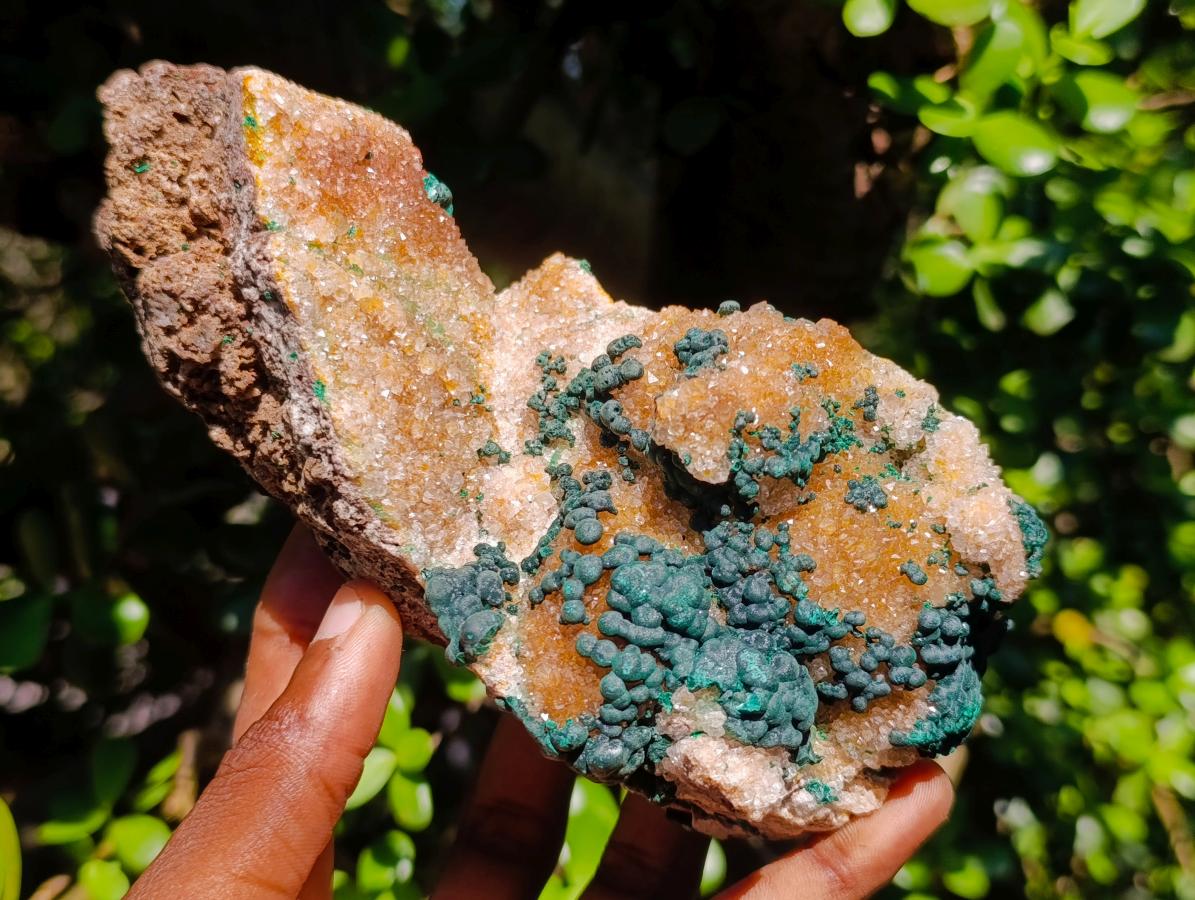 Natural Ball Malachite Specimen with Crystalline Quartz on Dolomite Matrix x 2 From Mindingi Mine, Kambove, Congo - Toprock Gemstones and Minerals 