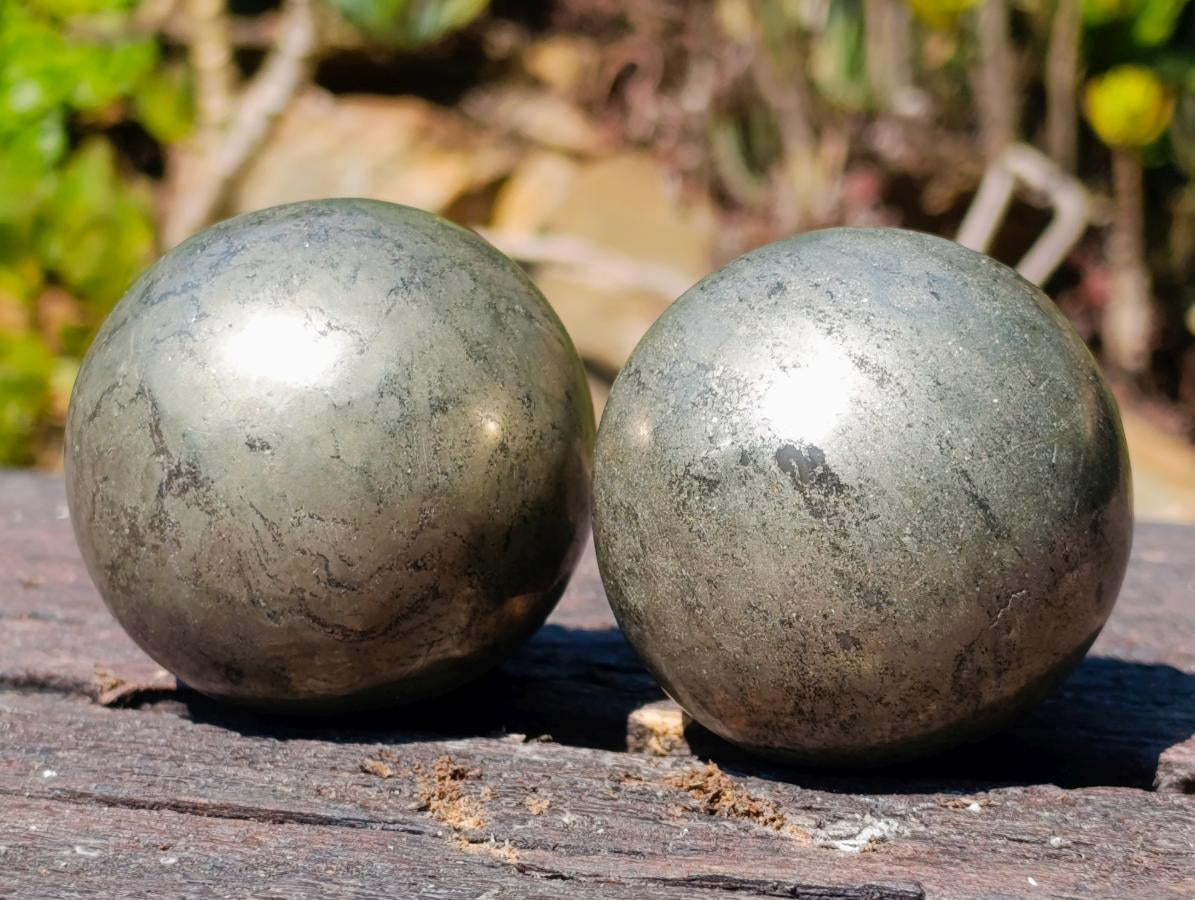 Polished Basalt Pharaoh Stone Spheres x 3 From Iron Duke Mine, Zimbabwe - Toprock Gemstones and Minerals 
