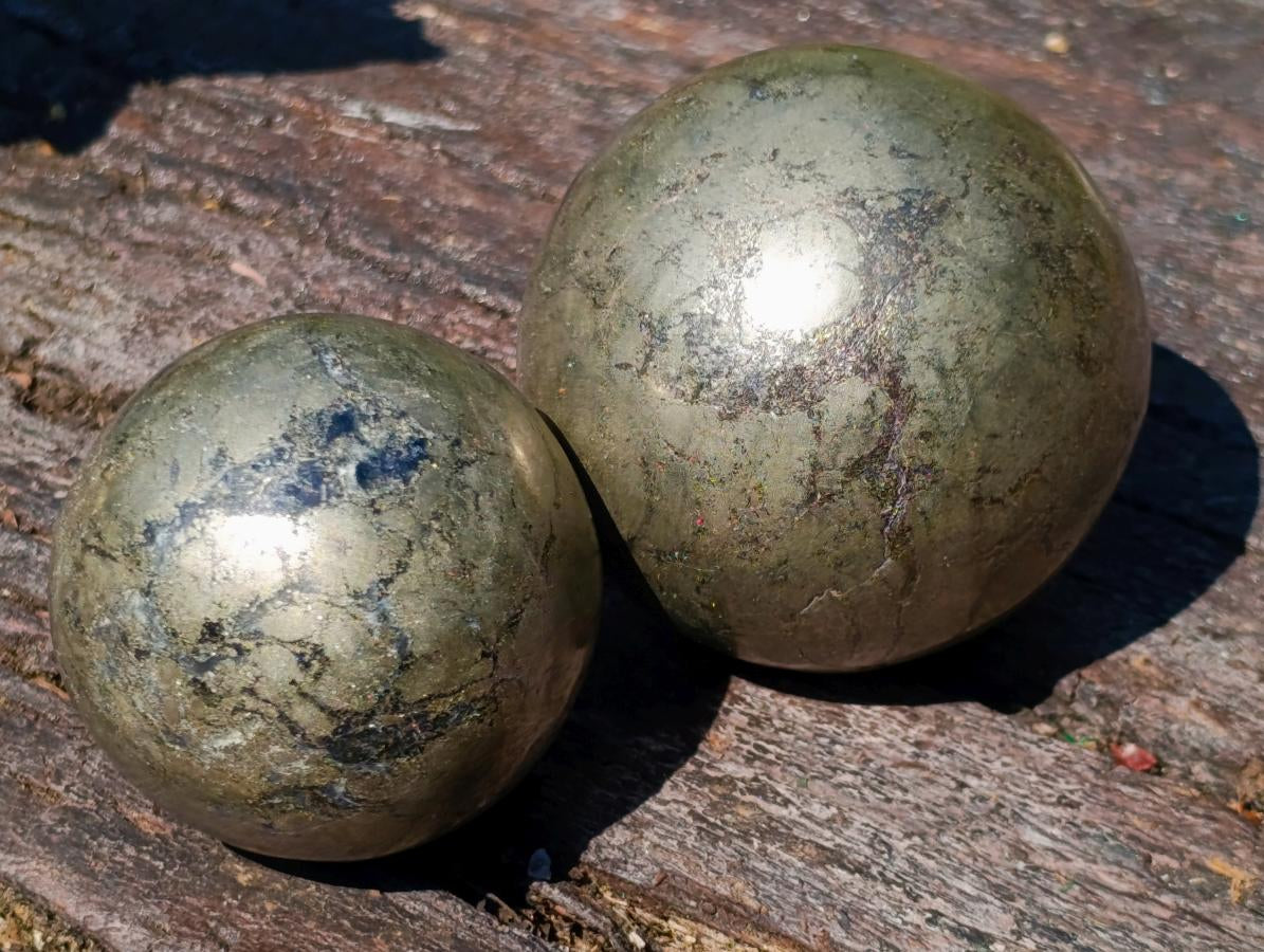 Polished Basalt Pharaoh Stone Spheres x 3 From Iron Duke Mine, Zimbabwe - Toprock Gemstones and Minerals 