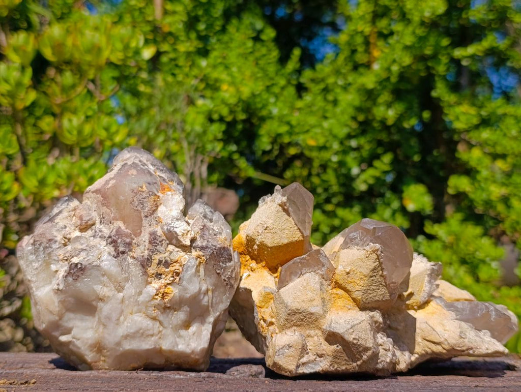 Natural Red Hematoid Quartz Crystal Clusters x 2 From Karoi, Zimbabwe - Toprock Gemstones and Minerals 