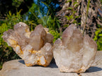 Natural Red Hematoid Quartz Crystal Clusters x 2 From Karoi, Zimbabwe - Toprock Gemstones and Minerals 