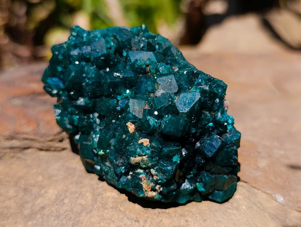 Natural Cabinet Size Dioptase Specimens on Dolomite Matrix x 2 From Tantara Mine, Congo - Toprock Gemstones and Minerals 