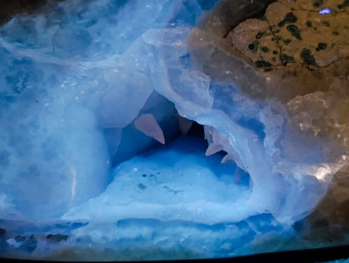 Polished and Natural Blue Lace Agate Standing Display Pieces x 2 From Nsanje, Malawi - Toprock Gemstones and Minerals 