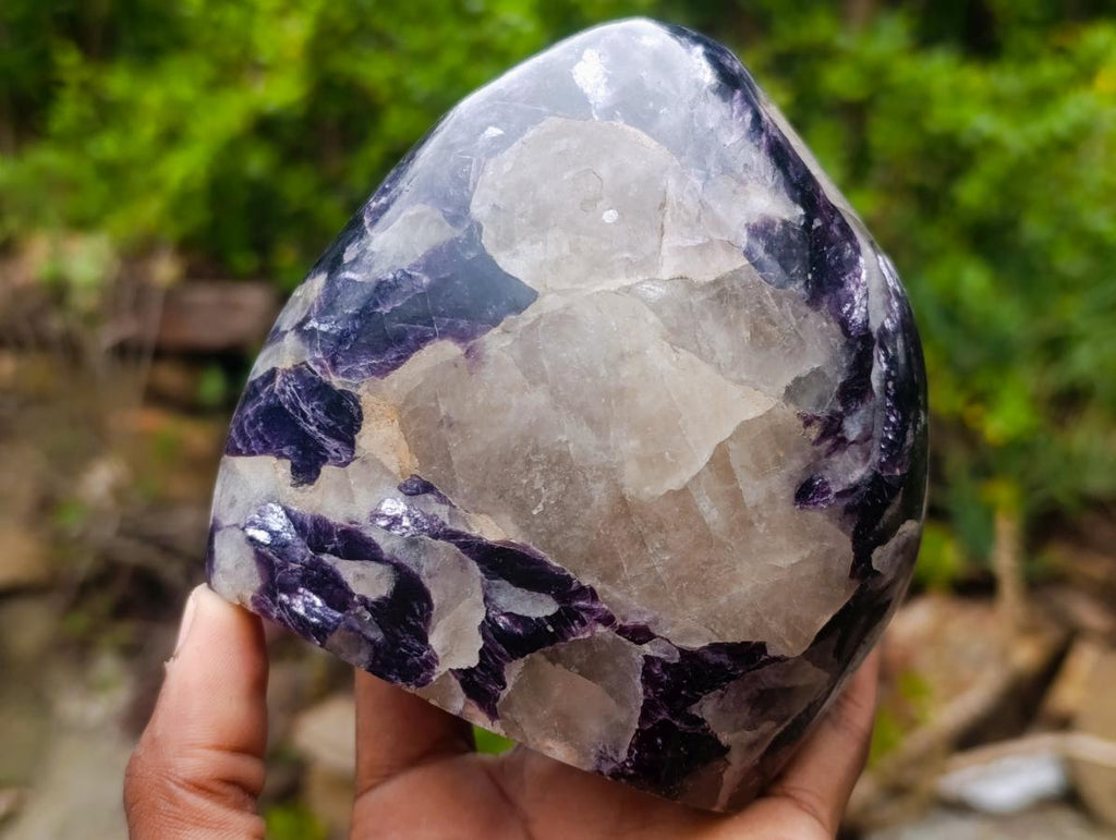 Polished Silver Leaf Lepidolite Standing Display Pieces x 2 From Zimbabwe - Toprock Gemstones and Minerals 
