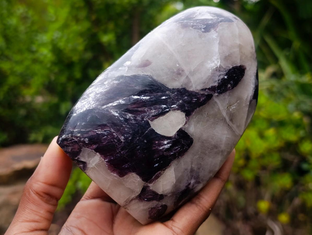 Polished Silver Leaf Lepidolite Standing Display Pieces x 2 From Zimbabwe - Toprock Gemstones and Minerals 