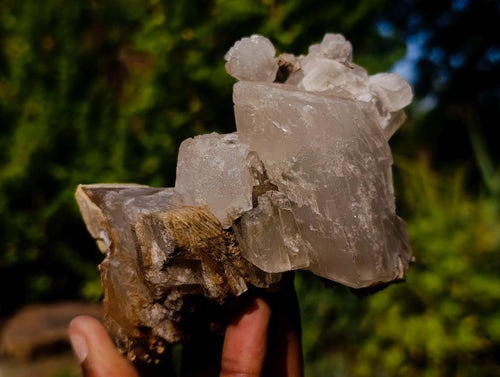 Natural Stacked Rhombohedral Calcite Specimens with Phosphorus Aragonite x 2 From Albert's Mountain, Lesotho - Toprock Gemstones and Minerals 