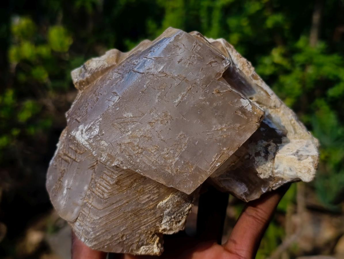 Natural Stacked Rhombohedral Calcite Specimens with Phosphorus Aragonite x 2 From Albert's Mountain, Lesotho - Toprock Gemstones and Minerals 