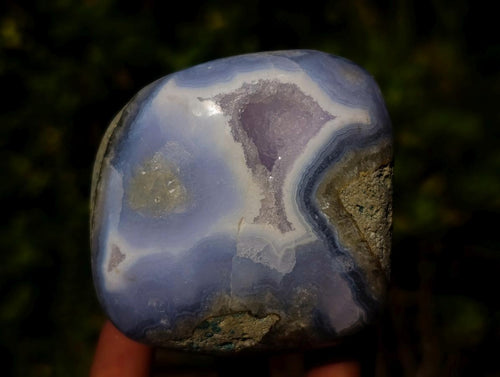 Polished Blue Lace Agate Standing Display Pieces x 2 From Nsanje, Malawi - Toprock Gemstones and Minerals 