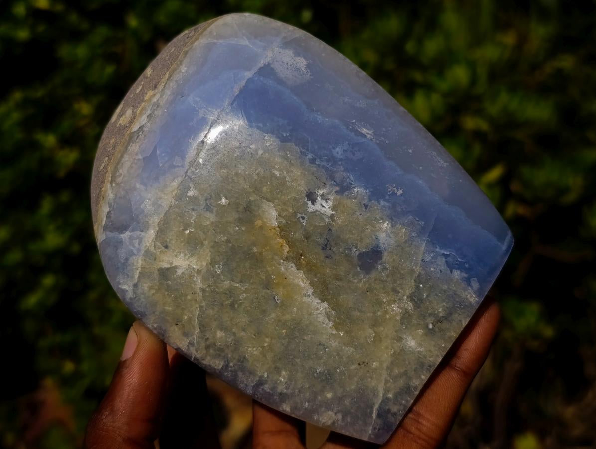 Polished Blue Lace Agate Standing Display Pieces x 2 From Nsanje, Malawi - Toprock Gemstones and Minerals 