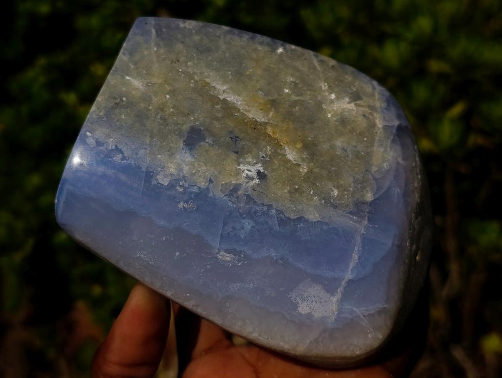 Polished Blue Lace Agate Standing Display Pieces x 2 From Nsanje, Malawi - Toprock Gemstones and Minerals 