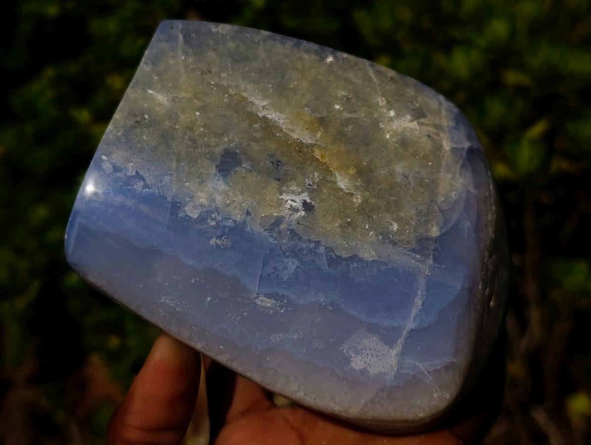 Polished Blue Lace Agate Standing Display Pieces x 2 From Nsanje, Malawi - Toprock Gemstones and Minerals 
