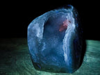 Polished and Natural Blue Lace Agate Standing Display Pieces with Dogtooth Calcite Crystals x 2 From Nsanje, Malawi - Toprock Gemstones and Minerals 