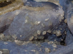 Polished and Natural Blue Lace Agate Standing Display Pieces with Dogtooth Calcite Crystals x 2 From Nsanje, Malawi - Toprock Gemstones and Minerals 