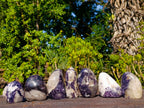 Polished Silver Leaf Lepidolite Standing Display Pieces x 7 From Zimbabwe - Toprock Gemstones and Minerals 
