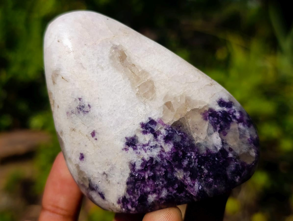 Polished Silver Leaf Lepidolite Standing Display Pieces x 7 From Zimbabwe - Toprock Gemstones and Minerals 