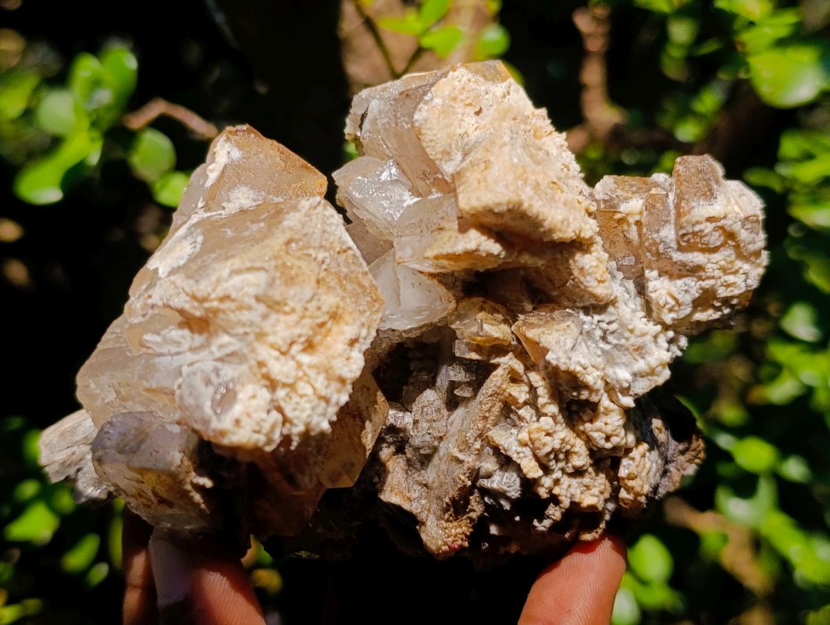 Natural Stacked Rhombohedral Calcite Crystals with Phosphorus Aragonite and Spearhead Crystals x 3 From Albert's Mountain, Lesotho - Toprock Gemstones and Minerals 