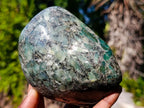 Polished MIx of Emerald Mica 'Mutokolite' Standing Display Piece and Free Form x 2 From Mutoko, Zimbabwe - Toprock Gemstones and Minerals 