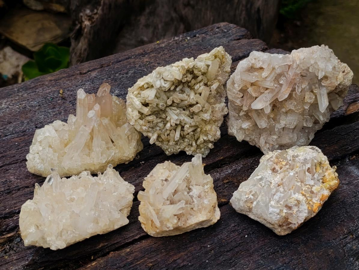 Natural Malagasy Quartz Clusters x 6 From Madagascar - Toprock Gemstones and Minerals 