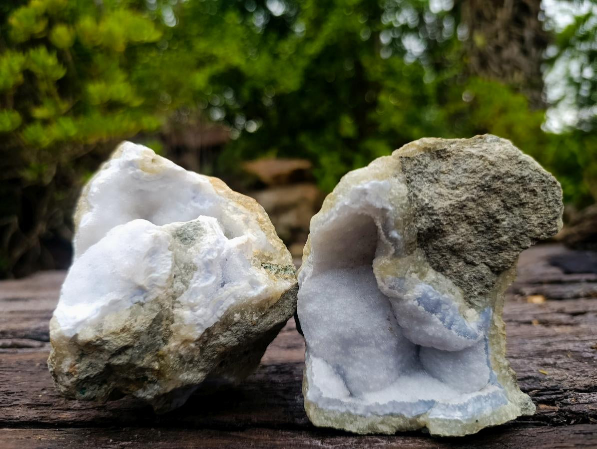 Natural Blue Lace Agate Geode and Vug Specimens x 12 From Nsanje, Malawi - Toprock Gemstones and Minerals 