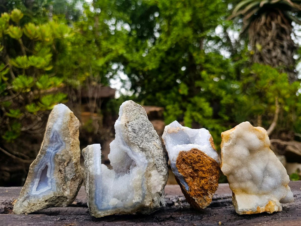 Natural Blue Lace Agate Geode and Vug Specimens x 12 From Nsanje, Malawi - Toprock Gemstones and Minerals 
