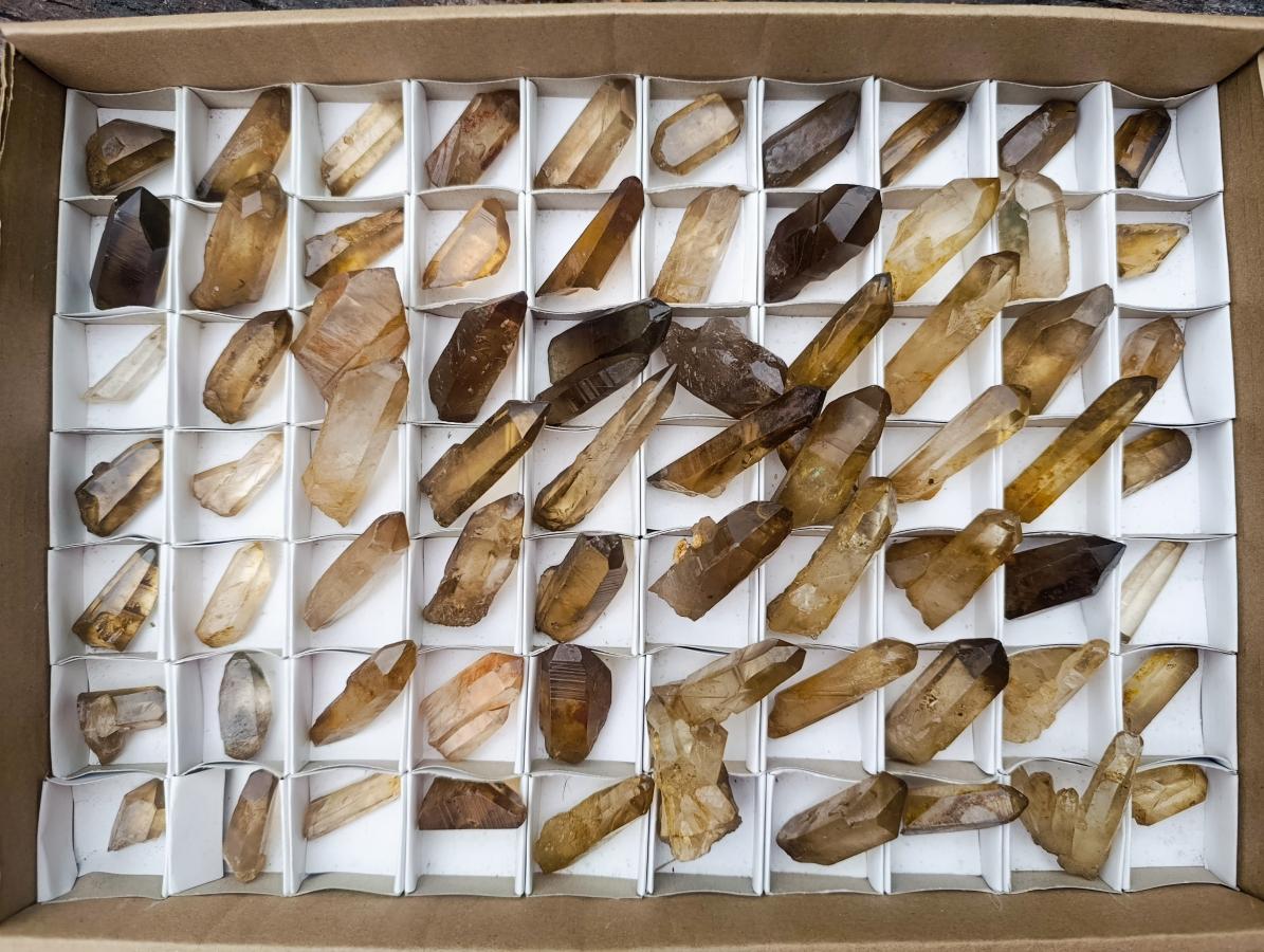 Natural Smokey Quartz Single Crystals x 70 From Zambia - Toprock Gemstones and Minerals 