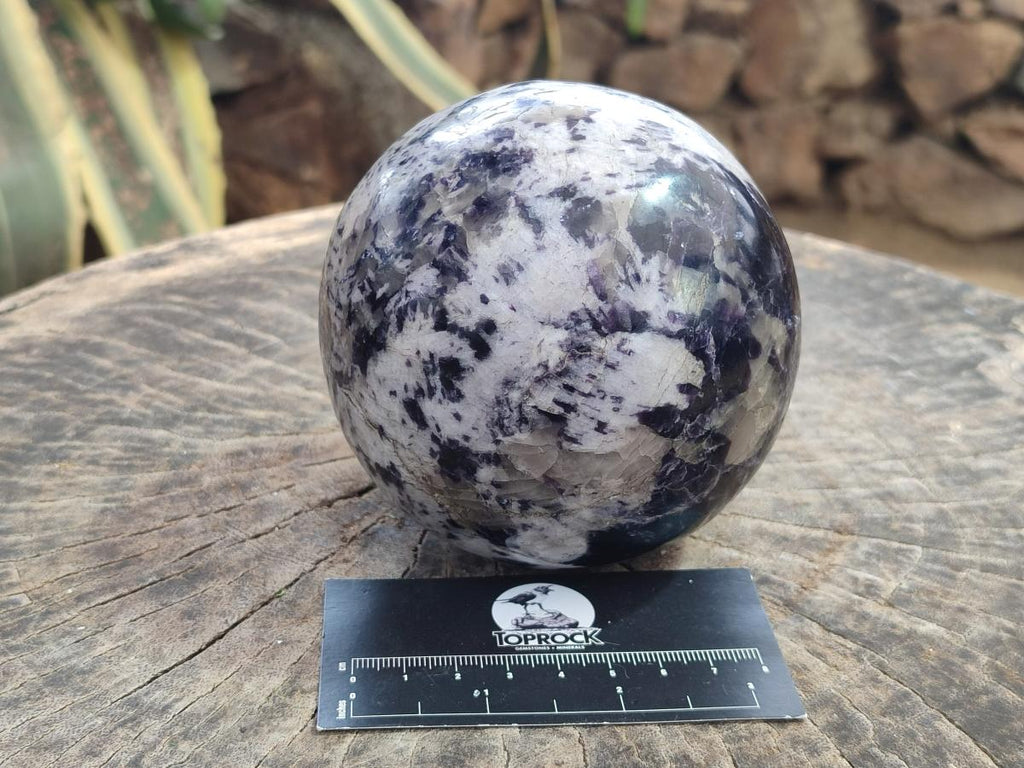 Polished Large Silver Leaf Lepidolite Sphere x 1 From Zimbabwe - Toprock Gemstones and Minerals 